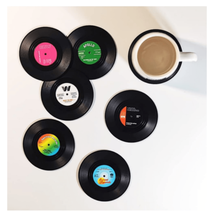 Retro Vinyl Record Coasters. 6 each. Various Colors. NIB - $21.78