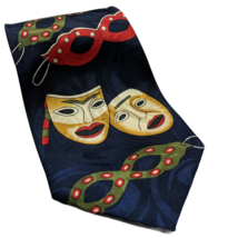 Steven Harris Opera Mask Masquerade Party Blue Red Novelty Necktie - £16.35 GBP