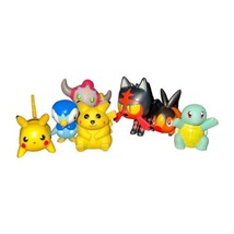 7 Pokemon Figures Lot  Litten Pikachu Squirtle Hoopla Piplup Tepig - £7.85 GBP