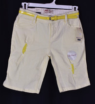 NWT Womens Juniors l.e.i L E I Low Rise Chelsea Burmuda Shorts Yellow Lily Sz 12 - £13.97 GBP