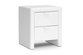Galvin White Upholstered Modern Nightstand, 2-Drawers - $166.00
