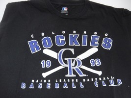 Colorado Rockies 1993 MLB T-Shirt Mens Size Large Black Purple Inaugural Season - $14.10