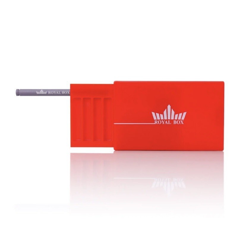 Original Royal Box Red 8 Slot Snuff Storage Device Built In 3”Metal Straw Item image 5