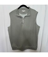Peter Millar Golf Vest Mens Gray Quarter Zip Sleeveless Pullover Perform... - $750.30 MXN
