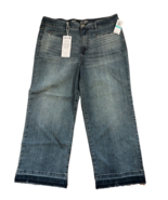 Seven7 Jeans Women's 16 Blue Pacifica High Rise Wide Leg Cropped Raw Hem $89 - $29.35