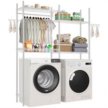 VEVOR Over Washer and Dryer Storage Shelves 4 Tiers, Two Rows Adjustable... - $72.99