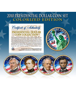2010 Presidential $1 Dollar COLORIZED President 4-Coin Complete Set w/Ca... - $39.95