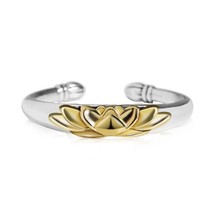 BALMORA 100% Real 925 Pure Silver Open Rings for Women Girls Lotus Flower Rings  - £18.93 GBP