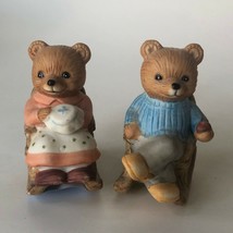 Vintage Homco Teddy Bear Figurine Porcelain 1470 Grandma Grandpa Grandparents - £14.34 GBP