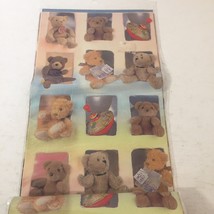 New vintage gift wrapping paper teddy bears spin tin tops celebration 4 sheets - £10.10 GBP