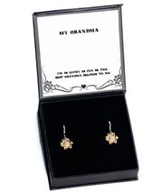 Fancy Grandma Sunflower Earrings, I&#39;m As Lucky As Can Be The Best Grandm... - $48.95
