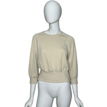 Lululemon Softstreme Top Ribbed-Hem Crewneck Cream Pullover NC3 Size 4 - £31.21 GBP