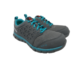 Reebok Work Women&#39;s Sublite Safety Cushion Work Shoes RB045 Grey/Blue Size 6M - £45.66 GBP