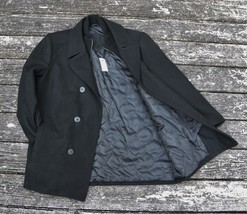 NWT Black Rivet PEACOAT Double Breasted Overcoat-Winter Black Jacket Mens XL - £69.33 GBP