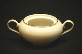 Bohemia China Open Sugar Bowl Czechoslovakia White with Gold Rim - $16.82