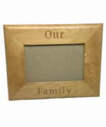 Our Family Picture Frame Engraved Wood Photograph Easel Wall 5 1/2&quot; x 3 ... - $17.58 CAD