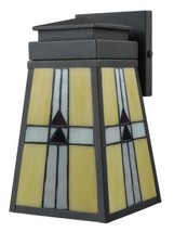 Wall Sconce Dale Tiffany Barkley Elongated Flared Shade Square Back Plate - £119.89 GBP