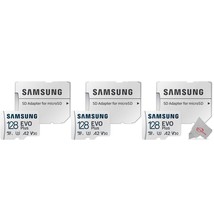Samsung EVO Plus MicroSD 128GB, 130MBs Memory Card with Adapter - 3 Units - £54.72 GBP