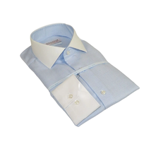 Mens 100% Italian Cotton Shirt High Quality Non Iron SORRENTO Turkey 4442 Blue image 7