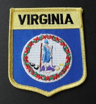 VIRGINIA EMBROIDERED SHIELD PATCH IRON ON 2.75 X 3 INCHES - £4.27 GBP