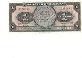 Mexico AU Note One 1 Peso 1957 Series FY - $2.90