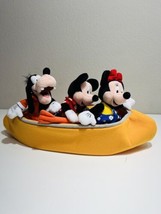 Disney Cruise Line Boat Set Minnie Mickey &amp; Goofy Vintage Rare Yellow Plush - $83.22