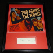 Beverly Roberts Signed Framed 11x14 Two Against The World Poster Display - £97.56 GBP