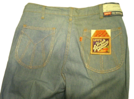 Levi&#39;s Fresh Produce 70s Vtg 32x36.5 Prewashed J EAN S Orange Tab Nos Sample Stamp - £101.53 GBP