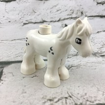 Lego Duplo Pony Horse Figure White Black Spotted Replacement Farm Animal... - $5.93