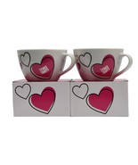 2 T Mobile Tuesdays Mugs Coffee Cups Valentines Day Hearts Love Cup Whit... - £15.65 GBP