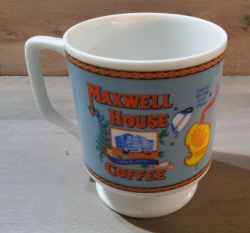 Vintage Maxwell House Coffee Cups Small Pedestal Footed 1970's 2.75 x 5.5  - $7.70
