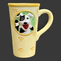 Vtg 1999 Y2K Pets.com 3D Ceramic Sock Puppet Tall Latte Coffee Cup Mug Yellow - £39.95 GBP