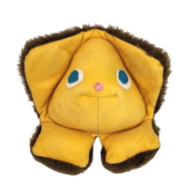 VINTAGE FISHER PRICE 416 SQUEAK A BOO YELLOW BROWN STUFFED ANIMAL PLUSH TOY - £26.21 GBP