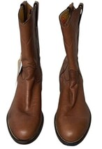 Vintage Justin Cowboy Boots Brown Leather USA Made Men 7D Women 9 NWT image 3