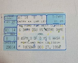 Vintage 90s NCAA Basketball Ticket Stub Oregon OSU Notre Dame George Washington - £11.03 GBP