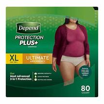 Depend Protection Plus Ultimate Underwear for Women XL 80ct - $73.49