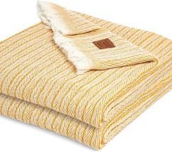 Gold Case Home Collection 60X80-In Mustard Vintage Throw Blanket Made Entirely - £45.39 GBP