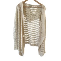 Lucky Brand Womens Open Hoodie Cardigan Linen Blend Size M Bohemian Cott... - $557.81 MXN
