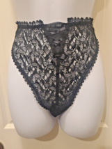 Vintage 90s Victorias Secret Gold Label Sheer Black Lace Nylon Brief Panties M 6 - £19.55 GBP