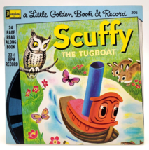 Scuffy The Tugboat A Little Golden Book w/ Record Disneyland 205 33rpm 1... - £7.72 GBP