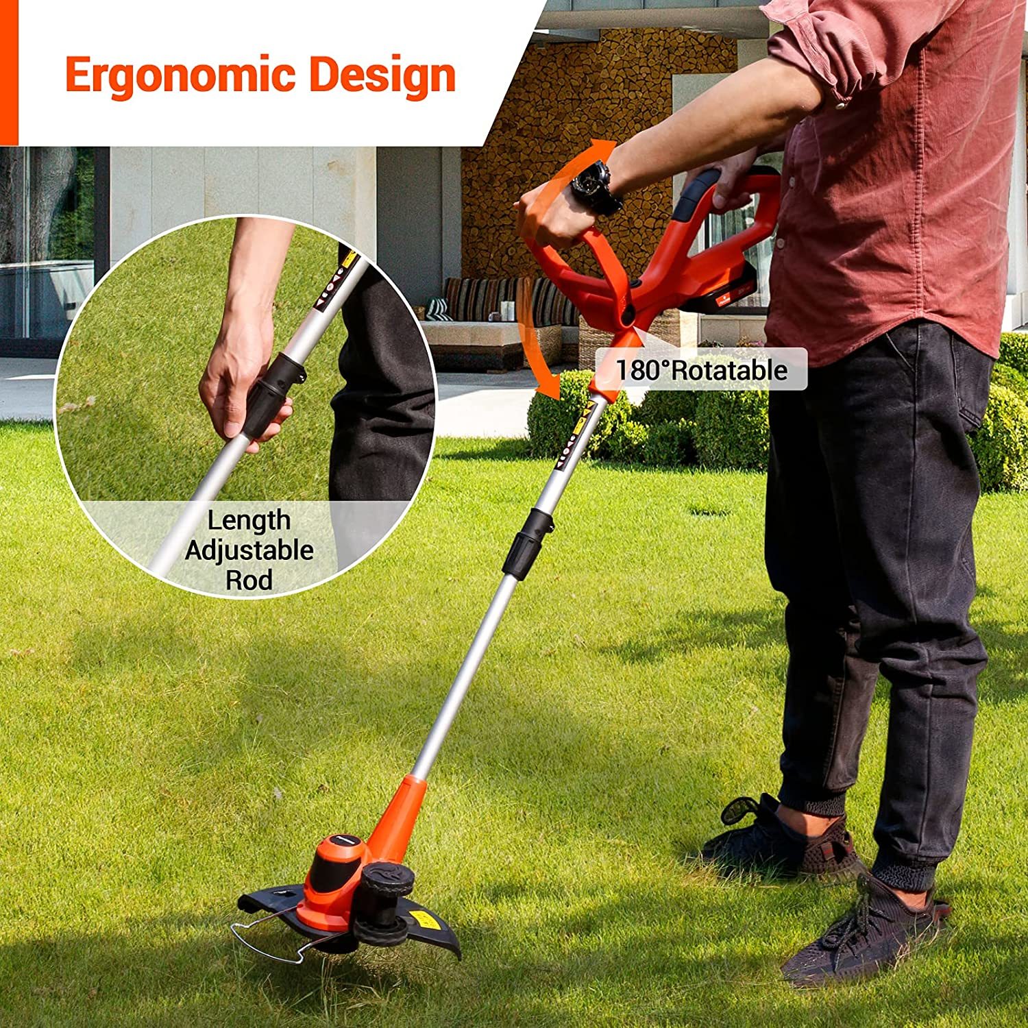 The Paxcess 20V 10Inch Cordless String Trimmer/Lawn Edger, Weed Wacker