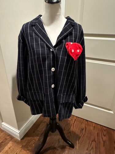 Hauber Navy Check Blazer Wool Blend Blazer US 14 Germany - £33.51 GBP