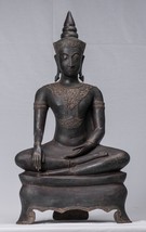 Antigüedad Thai Estilo Ayutthaya Sentado Enlightenment Estatua de Buda - - $2,150.77