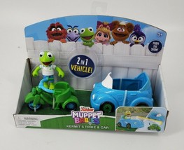 Disney Junior Muppet Babies Kermit&#39;s Trike and Car Set 2 in 1 Vehicle NEW  - £9.89 GBP
