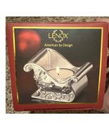 Lenox Silver Plated Sleigh Votive Tea Lite Candle Holder Christmas New i... - $19.80
