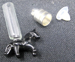 Black Horse Glass Vial 1&quot; Bottle Charm Cremation Ashes Pendant Rice US S... - $9.40