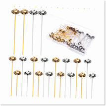 Premium 50pcs Alloy Flower Head Pins with Retro Long Headpins for DIY Jewelry Ma - $21.77