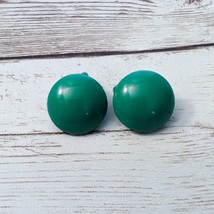 Vintage Clip On Earrings Dainty Green Just Under 5/8&quot; - £10.35 GBP