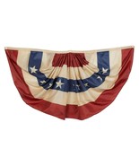 Tea Stained USA America Patriotic Bunting MAGA Pleated Fan Banner Decor ... - £14.14 GBP