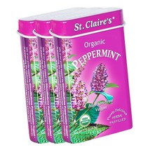 St. Claire&#39;s Organic Breath Mints, (Peppermint, 1.5 Ounce Tin, Bundle of 3) | Gl - £21.69 GBP